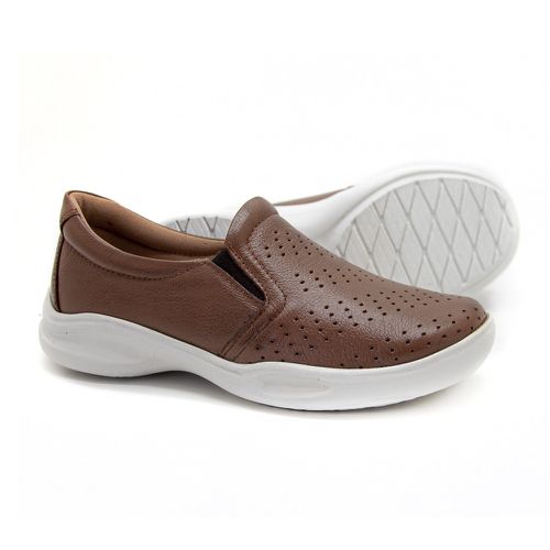 Tênis Feminino Confortável com elástico Couro Cara... - Levecomfort Calçados