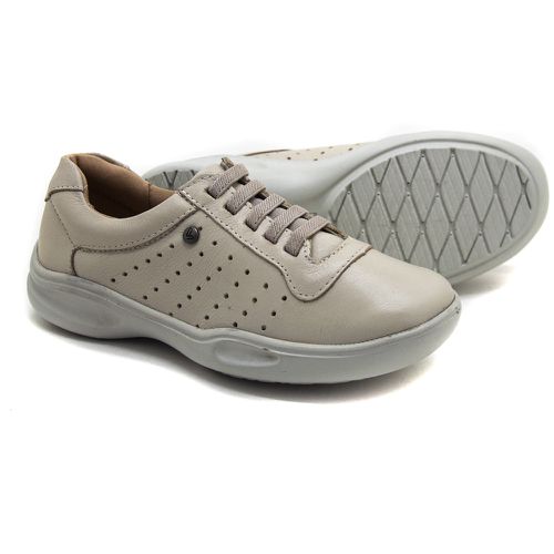 Tênis Feminino Confortável Couro Creme Levecomfort... - Levecomfort Calçados