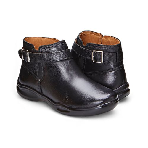 Bota Masculina CALTO Elevação Altura - Couro 6.3cm Zíper Preto 8