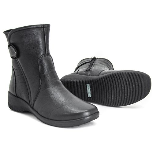 Bota Feminina Confortável Couro Legitimo Preto Lev... - Levecomfort Calçados