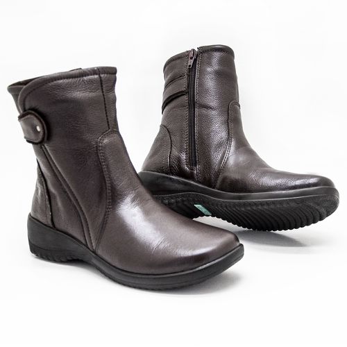 Bota Feminina Confortável Couro Legitimo Marrom L... - Levecomfort Calçados