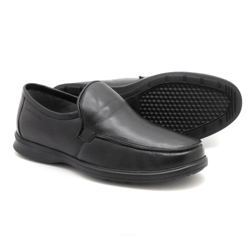 Sapato Casual Masculino Conforto Couro Preto Levet... - Levecomfort Calçados