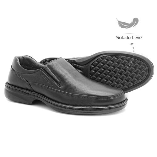 Sapato social Leve Couro Preto Leveterapia - 45203 - Levecomfort Calçados