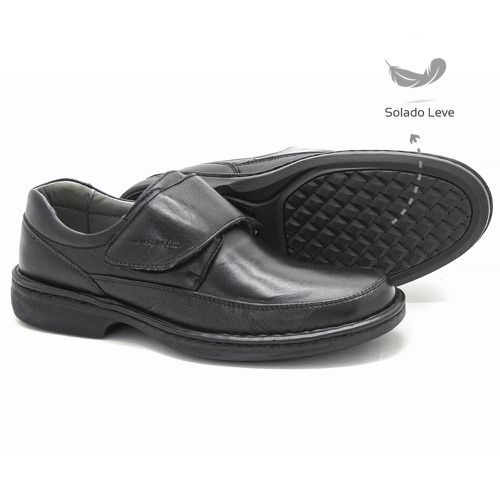 Sapato social Leve Couro Preto Ultra Conforto Leve... - Levecomfort Calçados