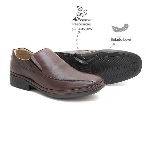 Sapato social Leve Couro Café Leveterapia - 45902 - Levecomfort Calçados