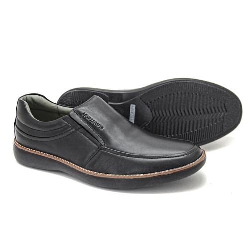 Sapato Casual Couro Legitimo Preto Leveterapia - ... - Levecomfort Calçados
