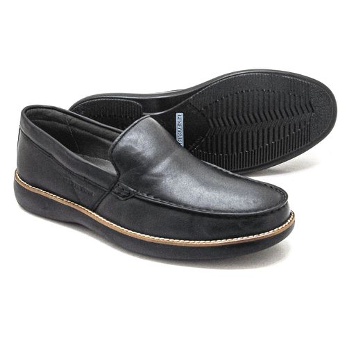 Sapato Casual Preto Couro Carneito Leveterapia - ... - Levecomfort Calçados