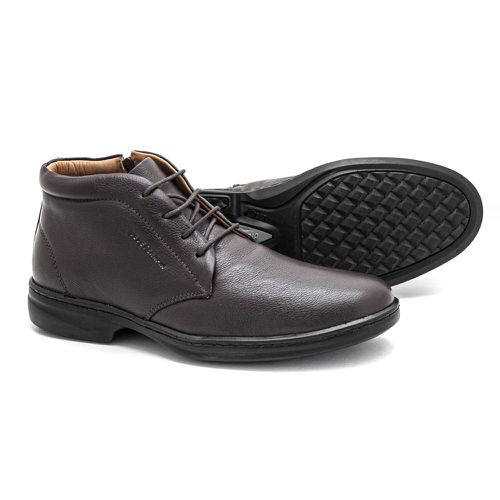 Bota Casual Masculina Marrom Solado Costurado Leve... - Levecomfort Calçados