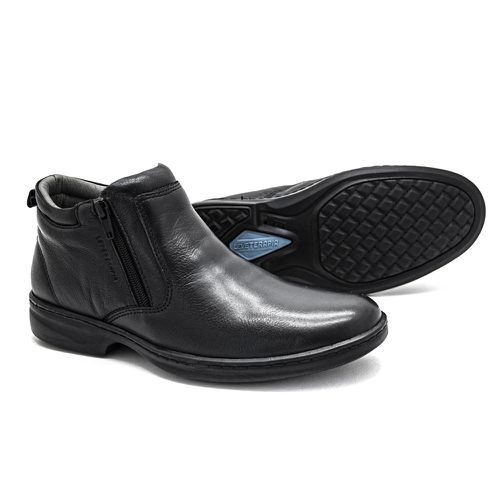 Bota Casual Masculina Preta Solado Costurado Levet... - Levecomfort Calçados