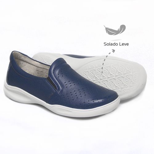 Tênis Feminino Confortável com elástico Couro Mari... - Levecomfort Calçados