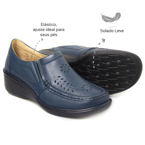 Sapato Mocassim Feminino Confortável Elástico Mari... - Levecomfort Calçados