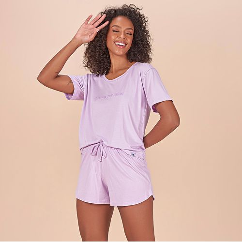 PIJAMA LISO LILAS VISCOLYCRA - LILAS - 1501040-LIL... - Loik