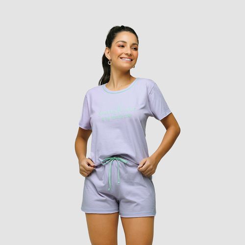 17.01.201 PIJAMA LISO COM ESTAMPA - LILAS - 170120... - Loik