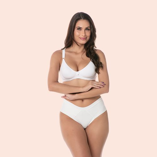 SUTIÃ SEM BOJO COM ARO MEIA TAÇA CURVES - BRANCO -... - Loik