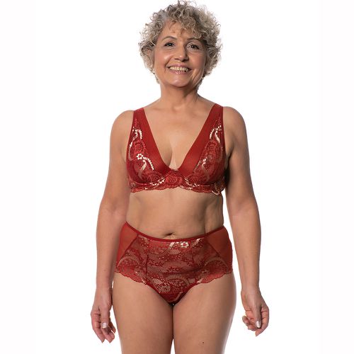 SUTIÃ SEXY SEM BOJO E COM ARO RENDA E TULE VERMEL... - Loik