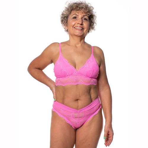 Calcinha Tanga Renda Cós Microfibra - PANTERA - 03... - Loik