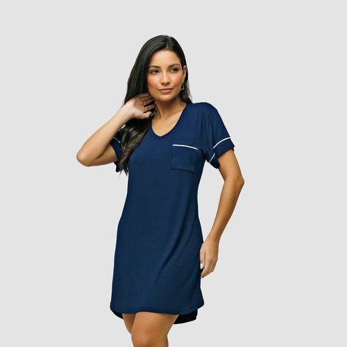 CAMISETÃO COM BOLSO E FILETES MALHA VISCOLYCRA - A... - Loik