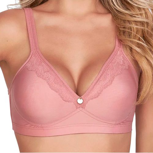 SUTIÃ SEM BOJO SEM ARO TRIÂNGULO - ROSA CHA - 4007... - Loik