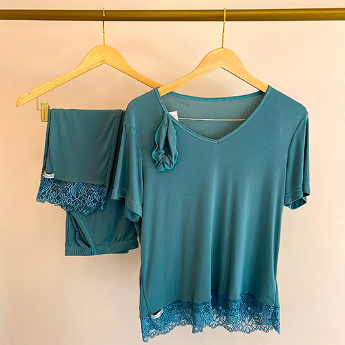 PIJAMA CALÇA E BLUSA LIGANETE - SANREMO - 8342A-SA... - Loik