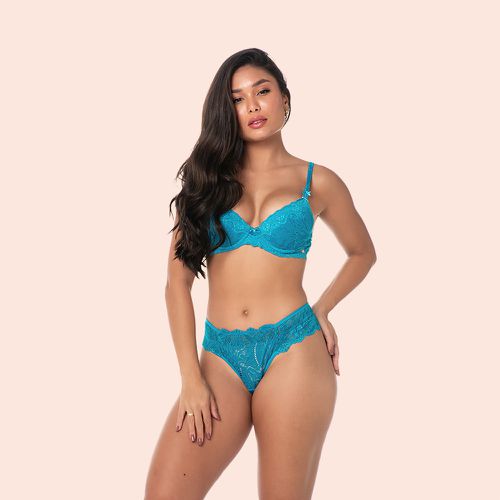 CALCINHA FIO DUPLO RENDA - TURQUESA - 0416-TURQUES - Loik