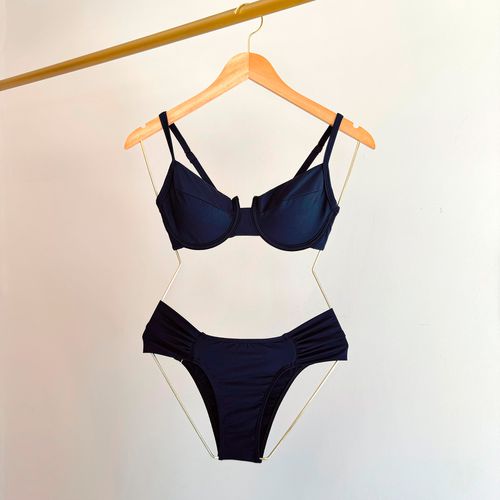 TOP MAYSA MEIA TAÇA RETRO BIQUINI - PRETO - 101-PR... - Loik