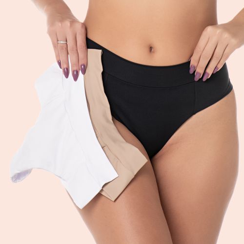 KIT FIO DUPLO CINTURA ALTA - PRETO/BRAN/CHOC - 207... - Loik