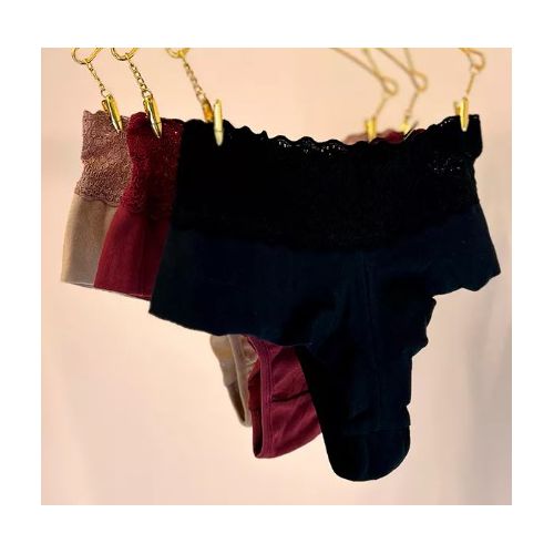 KIT CALCINHA ALGODÃO FIO DUPLO CÓS EM RENDA - COM ... - Loik