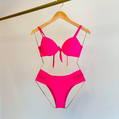 CALCINHA LISA PLISSADA BIQUINI - PINK - 50-PINK - Loik