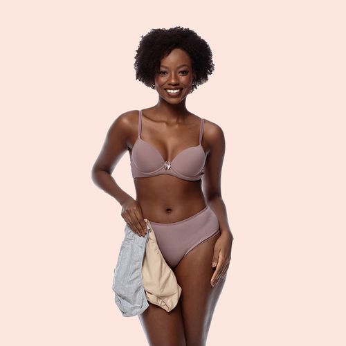 SUTIÃ MEIA TAÇA COM BOJO E ARO E COM BASE EMBUTIDA... - Loik