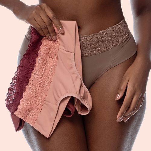 KIT CALCINHA MICROFIBRA FIO DUPLO CÓS EM RENDA - C... - Loik