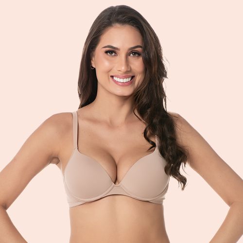 SUTIÃ PUSH-UP COM BOJO E ARO EM MICROFIBRA - CHOCO... - Loik