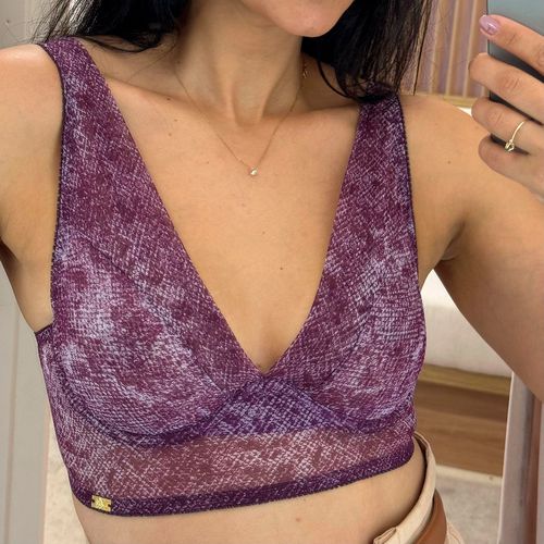 SUTIÃ SEM BOJO COM ARO EM TULE ESTAMPADO - ESTAMPA... - Loik