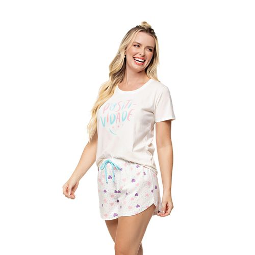 1901065 PIJAMA CORACAO ALGODAO CONVENCIONAL - OFF-... - Loik