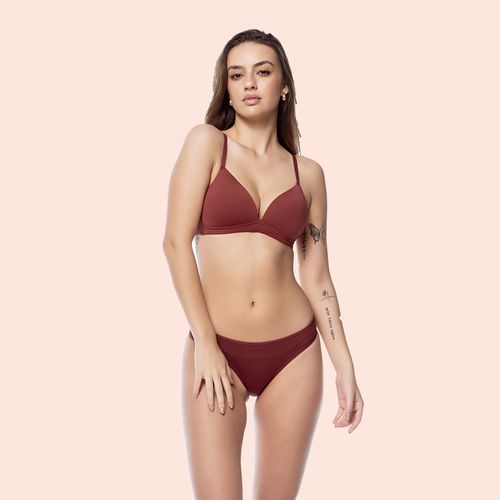 SUTIÃ SEM ARO COM BOJO MACIO TRIÂNGULO EM MICROFIB... - Loik