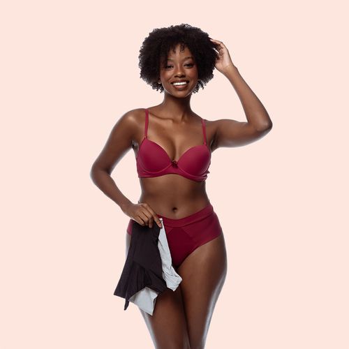 SUTIÃ MEIA TAÇA COM BOJO E ARO E COM BASE EMBUTIDA... - Loik