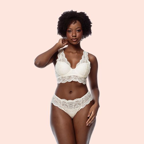 SUTIÃ COM ALÇAS LARGAS COM BOJO E ARO EM RENDA - P... - Loik