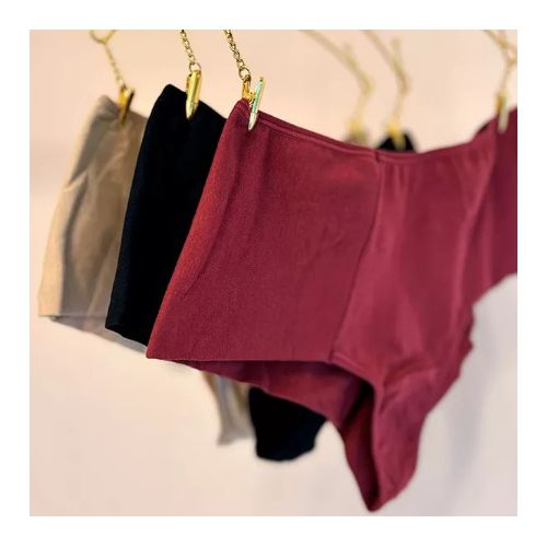 KIT CALCINHA CÓS ALTO FIO DUPLO HOT PANT ALGODÃO -... - Loik