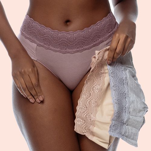 KIT CALCINHA ALGODÃO FIO DUPLO CÓS EM RENDA - COM ... - Loik