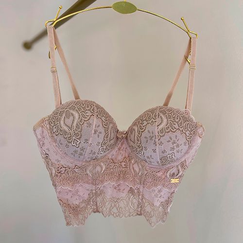 SUTIÃ CORPETE EM RENDA COM BOJO E ARO - BASE - 209... - Loik