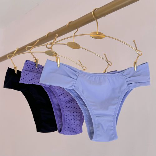 KIT CALCINHA MICROFIBRA LATERAIS PLISSADAS - COM 0... - Loik