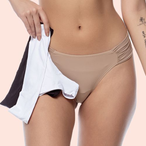 KIT CALCINHA MICROFIBRA FIO DUPLO - COM 03 PEÇAS -... - Loik