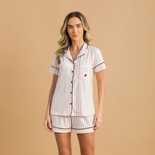 LK3040 PIJAMA CAMISARIA - ROSA - LK3040-ROSA - Loik