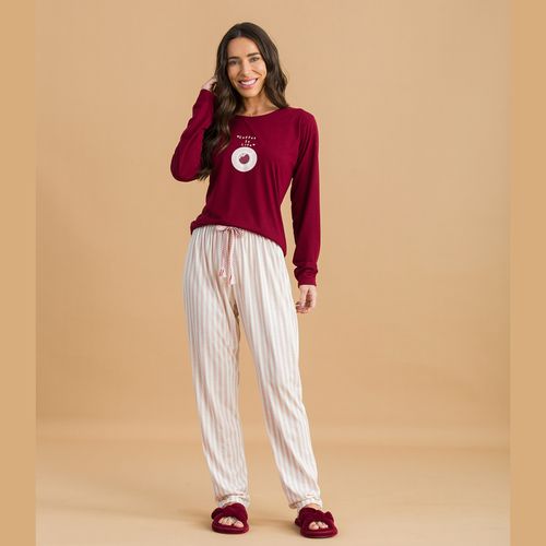 LK3043 PIJAMA LONGO - VINHO - LK3043-VINHO - Loik