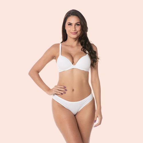 SUTIÃ PUSH-UP COM BOJO E ARO EM MICROFIBRA - BRANC... - Loik