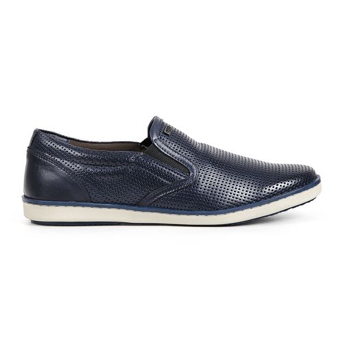 Sapatenis Casual Calprado Couro Plume Azul - KA-20... - LOJA CALPRADO