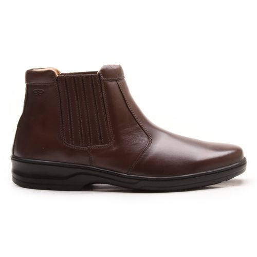Bota Anti-Stress Masculino Chocolate em Couro Legí... - LOJA CALPRADO