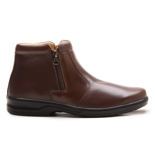 Bota Anti-Stress Masculino Chocolate em Couro Legí... - LOJA CALPRADO