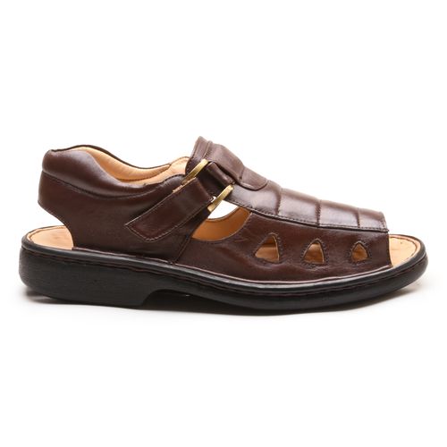 Sandália Masculina Confort Chocolate em Couro - KA... - LOJA CALPRADO