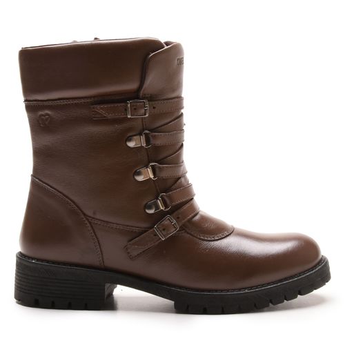 Bota/Coturno Feminina Kader Woman Couro Plume Choc... - LOJA CALPRADO