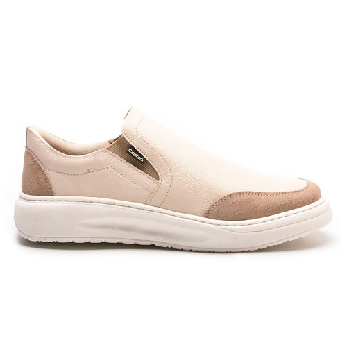 Tenis Slip On Couro Off White - KA-2134A OFFWHITE - LOJA CALPRADO